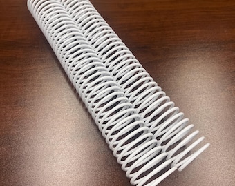 2 Pieces of 1+9/16" x12" #3 White Spiral Plastic, Replacement Coil, Bookbinding Coil, Coil Binding