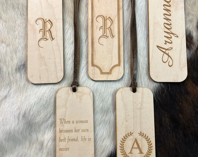 Bookmark, Engraved Bookmark, Personalized Bookmark, Planner accessory, Custom Bookmark, Maple Wood