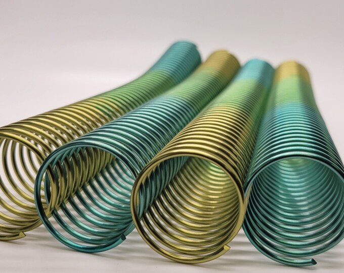 1 piece of 1+1/4" x12" #4 Guava Rainbow spiral Aluminum, coil Binding, Replacement coil for planners, PEL Rainbow Spiral (patent pending)