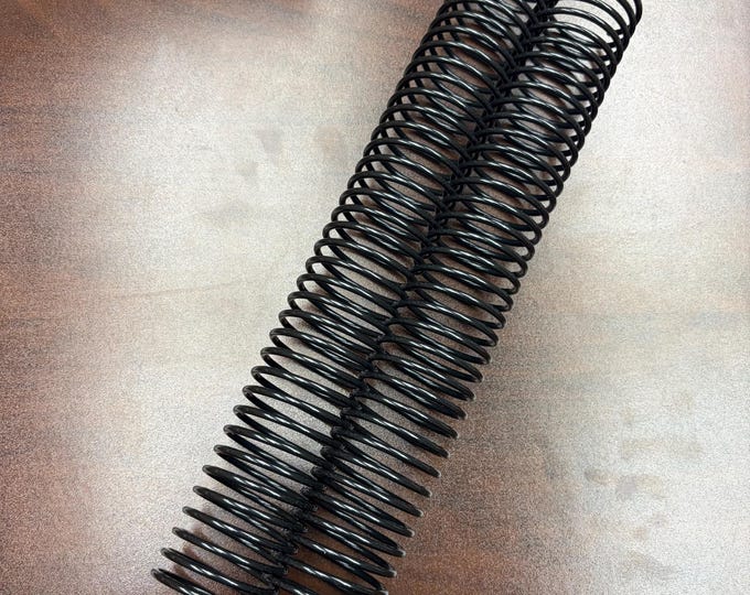 2 Pieces of 1+1/2" x12" #3wo Black Spiral Plastic, Replacement Coil, Bookbinding Coil, Coil Binding