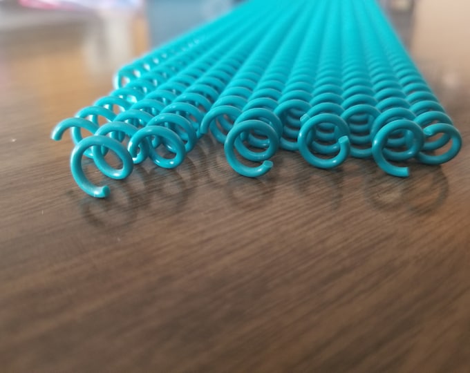 5 pieces of 1/4" x12" #4 Blue Plastic Spiral Coil, bookbinding coil, coil binding, notebook coil, calendar coil, plastic coil
