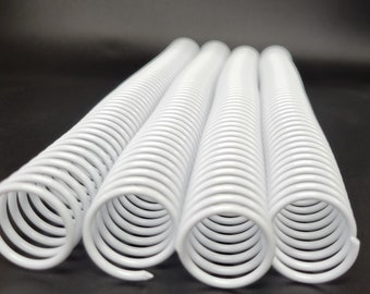 2 pieces of 7/8" x12" #4 White Plastic Spiral Coil, notebook coil, replacement coil, bookbinding coil, DIY binding, plastic coil