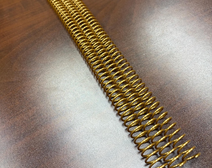 3 Pieces of 1/2" x12" #4 Gold Plastic Spiral Coil, Replacement Coil, Bookbinding Coil, Coil Binding