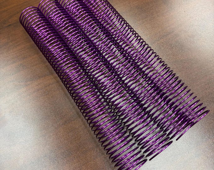 1 Piece of 1+1/2" x12" #4 Violet Solid Spiral Aluminum, Replacement Coil, Bookbinding Coil, Coil Binding
