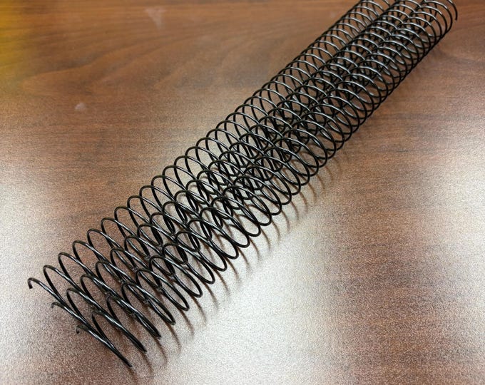 3 Pieces of 1" x12" #3wo Black Spiral Wire, Replacement Coil, Bookbinding Coil, Coil Binding