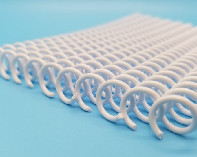 5 pieces of 5/16" x12" #4 White Plastic Spiral Coil, notebook coil, bookbinding coil, calendar coil, spiral binding