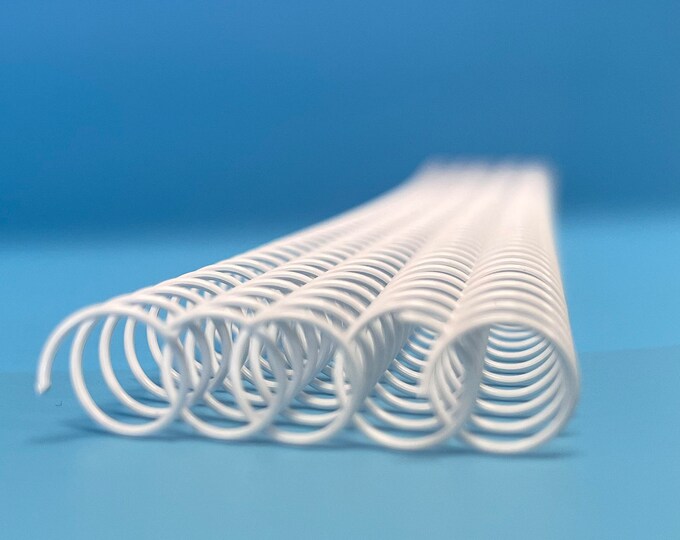 4 pieces of 3/8" x12" #4 White Wire Spiral Coil, Replacement coil, Bookbinding coil, Coil Binding