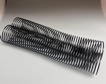 2 Pieces of 2" x11" #4 Black Spiral Plastic, Replacement Coil, Bookbinding Coil, Coil Binding