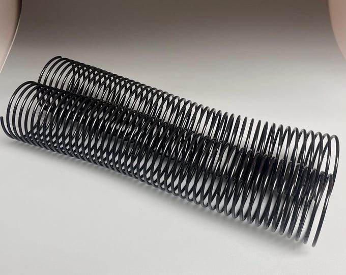 2 Pieces of 2" x11" #4 Black Spiral Plastic, Replacement Coil, Bookbinding Coil, Coil Binding