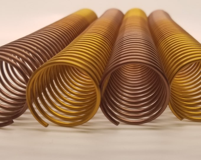 1 piece of 30mm x10" #4 Hazelnut Rainbow spiral Aluminum, PEL Rainbow Spiral, coil Binding, Replacement coil for planners, Spiral Coil