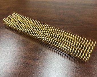 1 Piece of 7/8" x12" #4 Gold Solid Spiral, Replacement Coil, Bookbinding Coil, Coil Binding