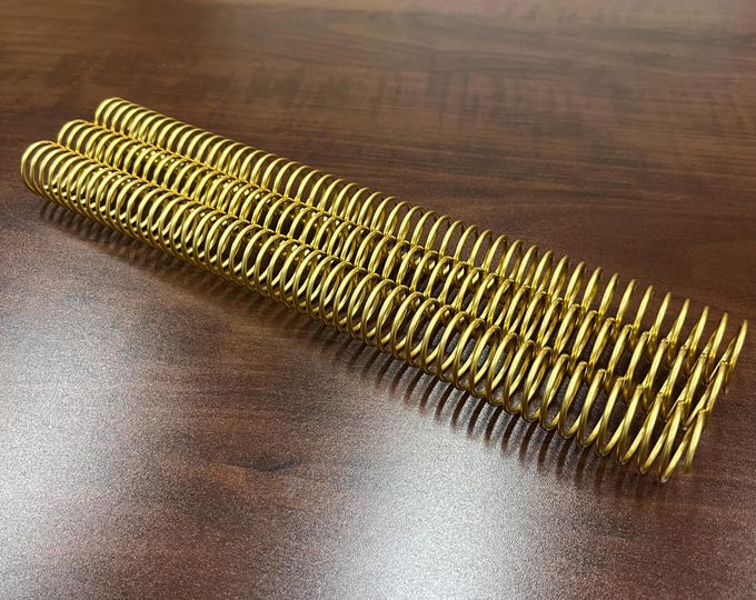 1 Piece of 7/8" x12" #4 Gold Solid Spiral, Replacement Coil, Bookbinding Coil, Coil Binding