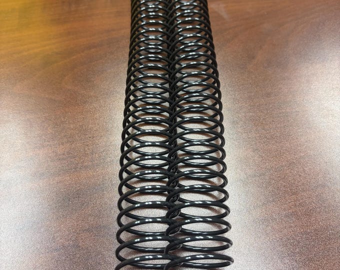 2 Pieces of 1+3/8" x12" #2.5 Black Spiral Plastic, Replacement Coil, Bookbinding Coil, Coil Binding
