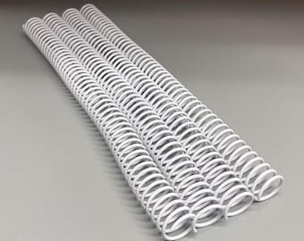 3 Pieces 3/4" x12" #4 White Plastic Spiral, Replacement Coil, Bookbinding Coil, Coil Binding