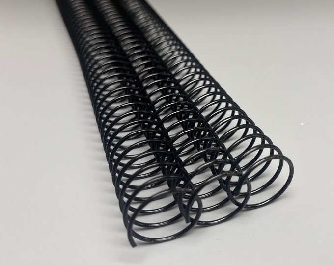 1 Piece of 20mm x12" #4 Black Wire Spiral Coil, Replacement Coil, Bookbinding Coil, Coil Binding