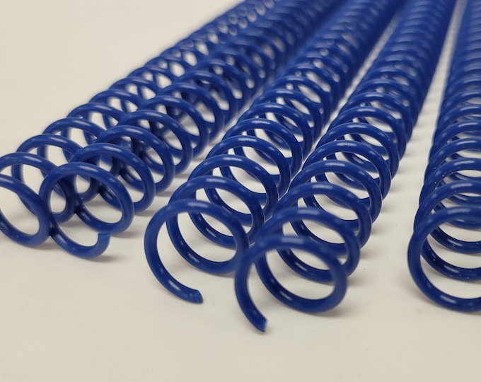 4 pieces of 3/8" x13" #4 Blue Plastic Spiral Coil, notebook coil, bookbinding coil, calendar coil, spiral binding