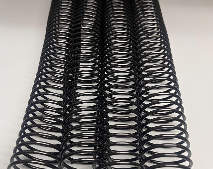 2 Pieces of 1+3/8" x10" #3wo Black Spiral Plastic, Replacement Coil, Bookbinding Coil, Coil Binding