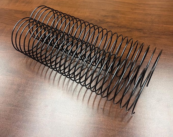 1 Piece of 3+1/4" x12" #3wo Black Spiral Wire, Replacement Coil, Bookbinding Coil, Coil Binding