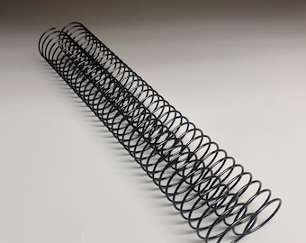 2 Pieces of 1+1/4" x11" #3wo Black Wire Spiral Coil, Replacement Coil, Bookbinding Coil, Coil Binding
