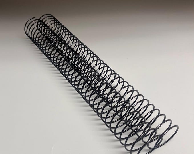 2 Pieces of 1+1/4" x11" #3wo Black Wire Spiral Coil, Replacement Coil, Bookbinding Coil, Coil Binding