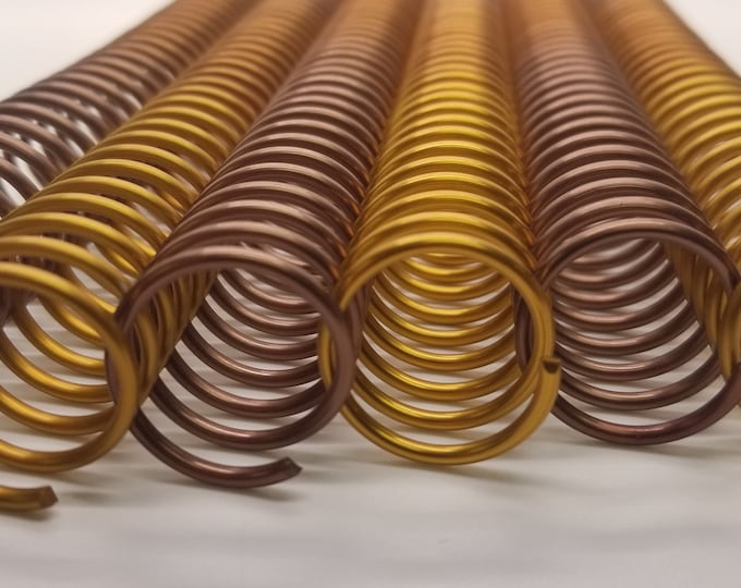 1 piece of 18mm x10" #4 Hazelnut Rainbow Spiral Aluminum, replacement coil, spiral binding, notebook coil, DIY binding