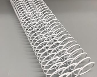 1 Piece of 1+3/8" x12" #2.5 White Spiral Wire, Replacement Coil, Bookbinding Coil, Coil Binding