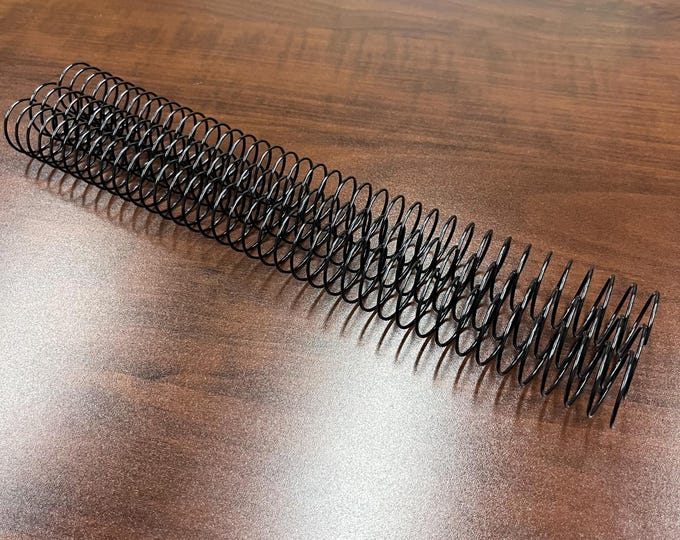 1 Piece of 1" x12" #3wo Black Spiral Wire, Replacement Coil, Bookbinding Coil, Coil Binding