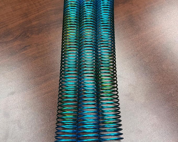 1 Piece of 1+1/4” x12” #4 Blue Burst Rainbow Spiral Replacement Coil, Bookbinding Coil, Coil Binding