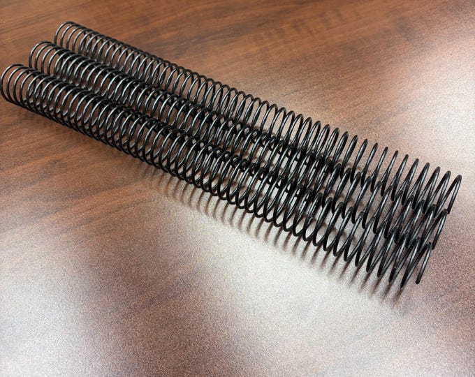 1 Piece of 1" x12" #4 Black Spiral Wire, Replacement Coil, Bookbinding Coil, Coil Binding