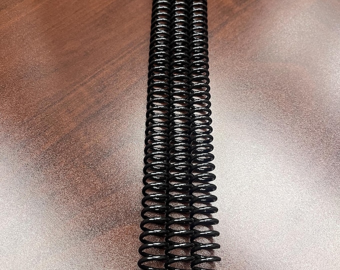 3 Pieces of 7/16" x12" #4 Black Spiral Plastic Replacement Coil, Bookbinding Coil, Coil Binding