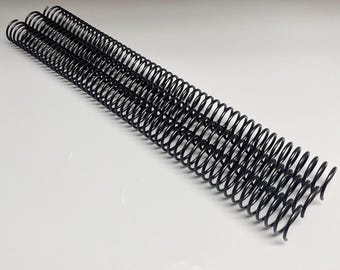 1 Piece of 3/4" x12" #.2475 Black Wire Spiral Coil, Replacement Coil, Bookbinding Coil, Coil Binding