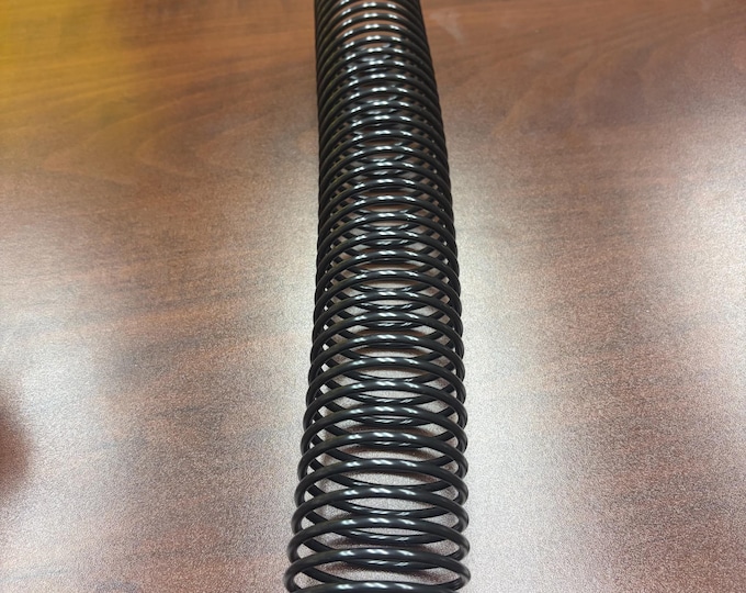 1 Piece of 1+13/16" x12" #3wo Black Spiral Plastic, Replacement Coil, Bookbinding Coil, Coil Binding