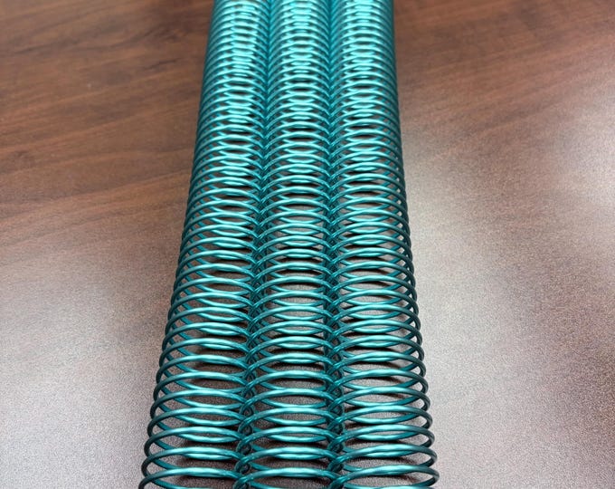 1 Piece of 1+1/4" x12" #4 Teal Solid Spiral Aluminum, Replacement Coil, Bookbinding Coil, Coil Binding