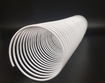 1 piece of 2+1/4" x12" #4 White Wire Spiral Coil, scrapbook coil, replacement coil, bookbinding coil, DIY bookbinding