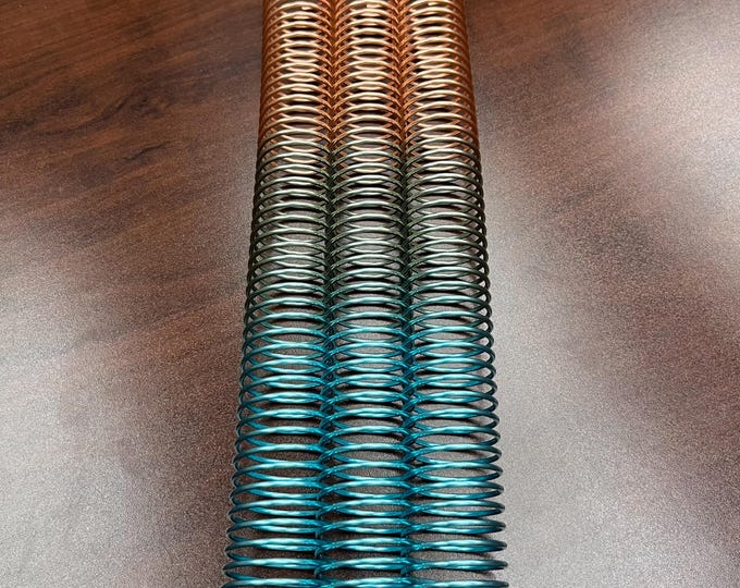 1 Piece of 1+1/4" x12" #4 Paradise Rainbow Spiral, Replacement Coil, Bookbinding Coil, Coil Binding