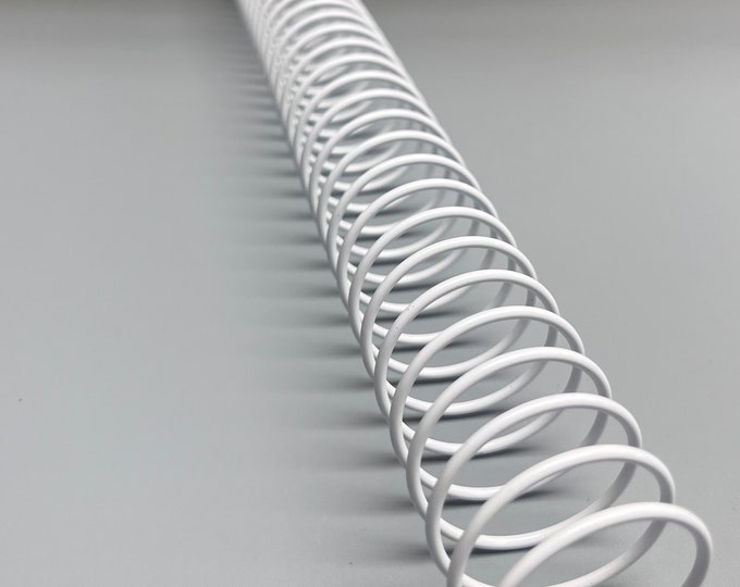 1 piece of 1+3/16" x12" #2.5 White Wire Spiral Coil, Replacement Coil, Bookbinding Coil, Coil Binding