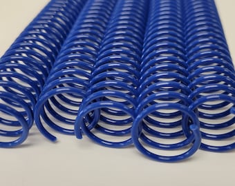 2 pieces of 3/4" x12" #4 Blue Plastic Spiral Coil, notebook coil, replacement coil, bookbinding coil, DIY binding, plastic coil