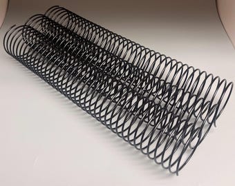 1 Piece of 2" x12" #3wo Black Wire Spiral Coil, Replacement Coil, Bookbinding Coil, Coil Binding