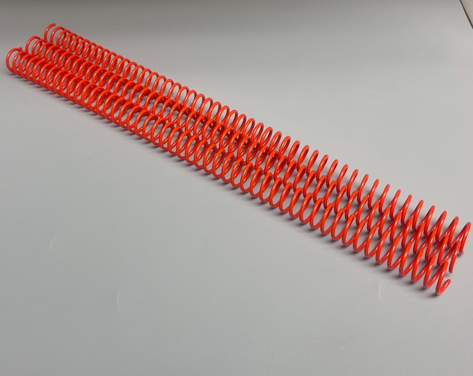 3 Pieces of 1/2" x12" #4 Orange Plastic Spiral, Replacement Coil, Bookbinding Coil, Coil Binding