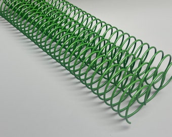 1 Piece of 1+1/2" x12" #2.5 Green Wire Spiral Coil, Replacement Coil, Bookbinding Coil, Coil Binding