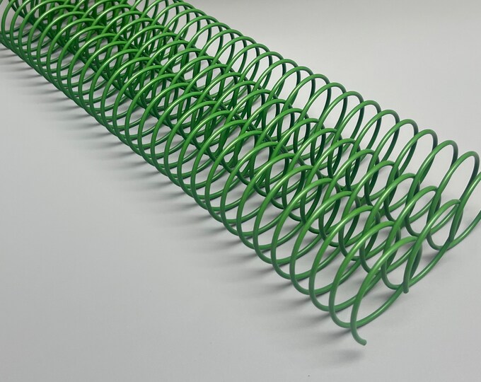 1 Piece of 1+1/2" x12" #2.5 Green Wire Spiral Coil, Replacement Coil, Bookbinding Coil, Coil Binding