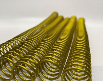 1 piece of 19mm x12" #4 Yellow/Green Aluminum Solid Spiral, Replacement Coil, Bookbinding Coil, Coil Binding