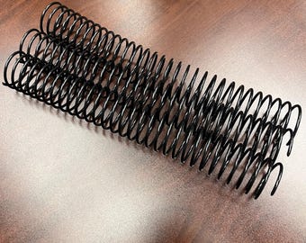 3 Pieces of 1+1/2" x12" #2.5 Black Spiral Plastic, Replacement Coil, Bookbinding Coil, Coil Binding