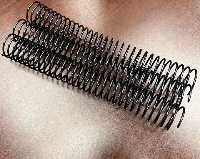 3 Pieces of 1+1/2" x12" #2.5 Black Spiral Plastic, Replacement Coil, Bookbinding Coil, Coil Binding