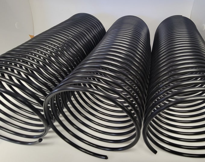 1 piece of 3+1/2" x12" #2.5 Black Plastic Spiral Coil, scrapbook coil, DIY bookbinding, plastic coil, bookbinding coil