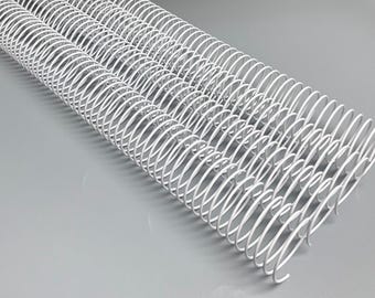 1 piece of 1+3/8" x13" #4 White Wire Spiral Coil, Replacement Coil, Bookbinding Coil, Coil Binding