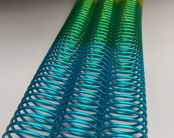 1 Piece of 1+1/4" x12" #4 "Remix Guava" Rainbow Spiral Aluminum, Rainbow Coil, Replacement Coil, Bookbinding Coil, Coil Binding