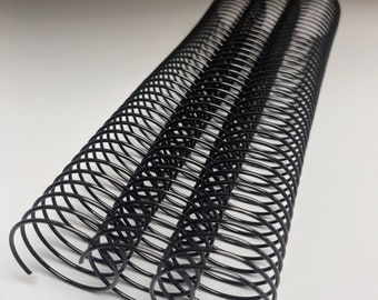 1 piece of 1+1/2" x11" #4 Black Wire Spiral Coil, Replacement Coil, Bookbinding Coil, Coil Binding