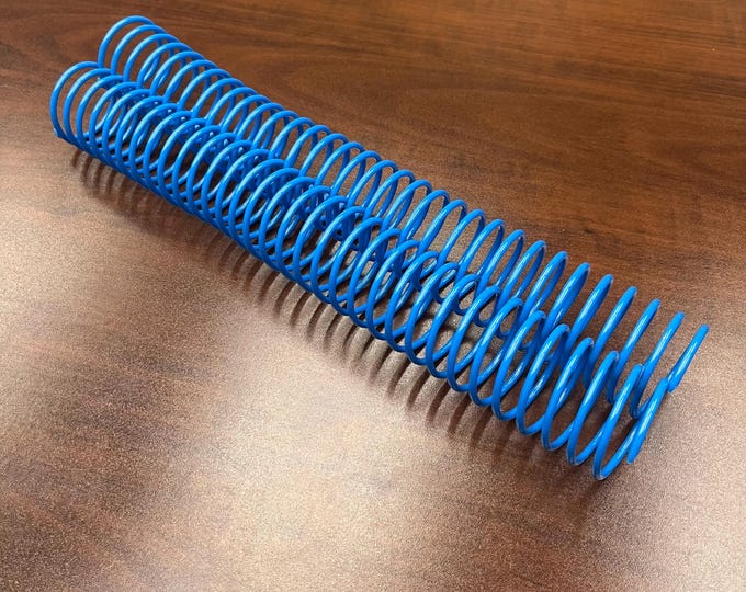 2 pieces of 1+1/2" x13" #2.5 Blue Plastic Spiral Coil, plastic spiral, bookbinding, replacement coil, large coil, coil binding