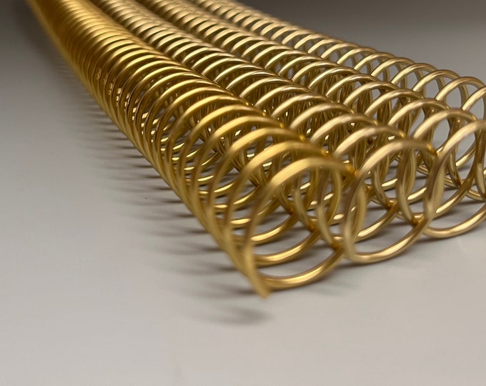 1 Piece of 11/16" x10" #4 Gold Aluminum Solid Spiral, Replacement Coil, Bookbinding Coil, Coil Binding